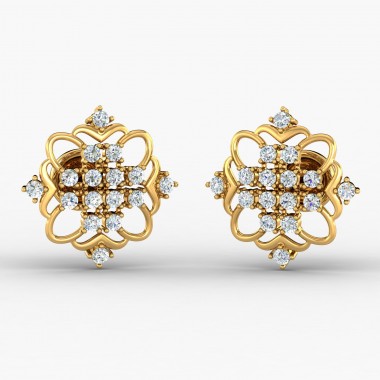 Aadishri Signature spl White Stoned  Casting Stud - 22KT  